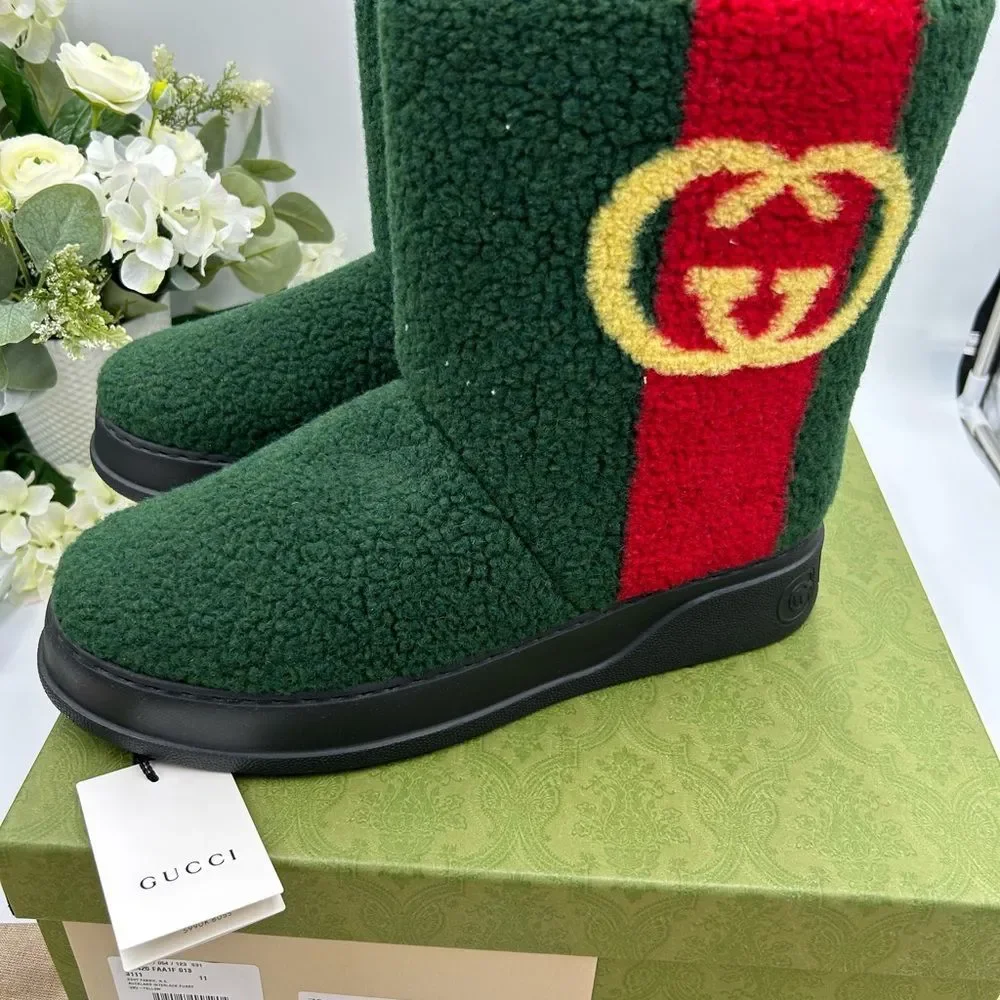 Men’s Gucci shearling boots, size 11, made in Italy - Picture 4 of 8